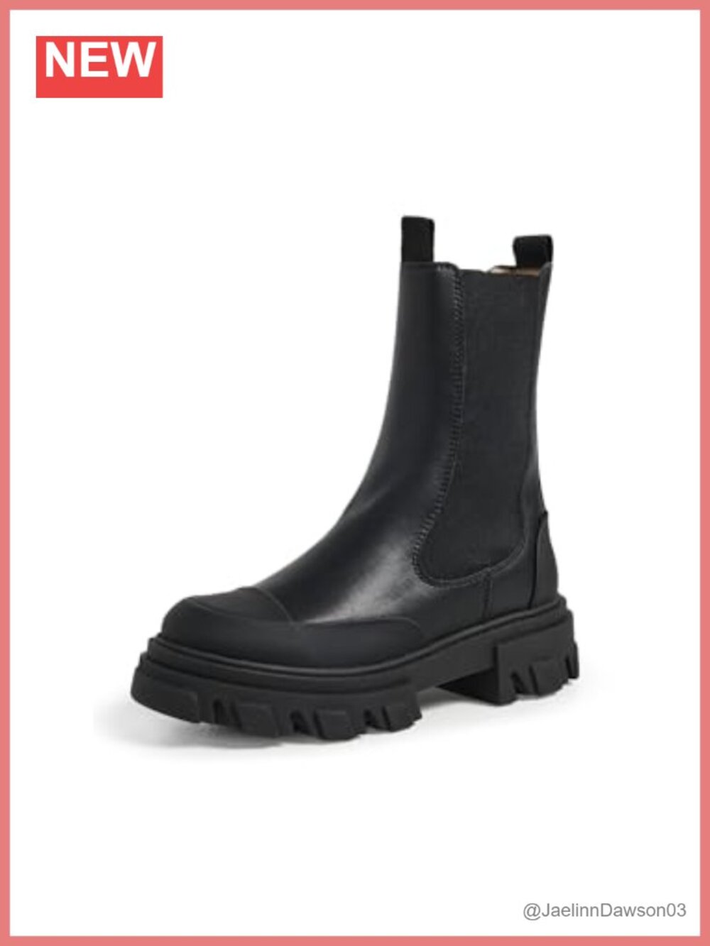Ganni Women's Cleated Mid Chelsea Boots Faux Leather